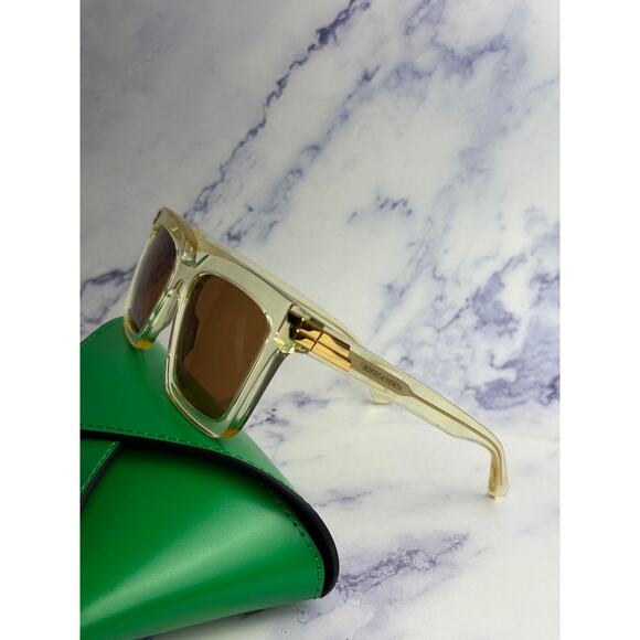 NEW Bottega Veneta BV1005S Unisex Clear Square Sunglasses